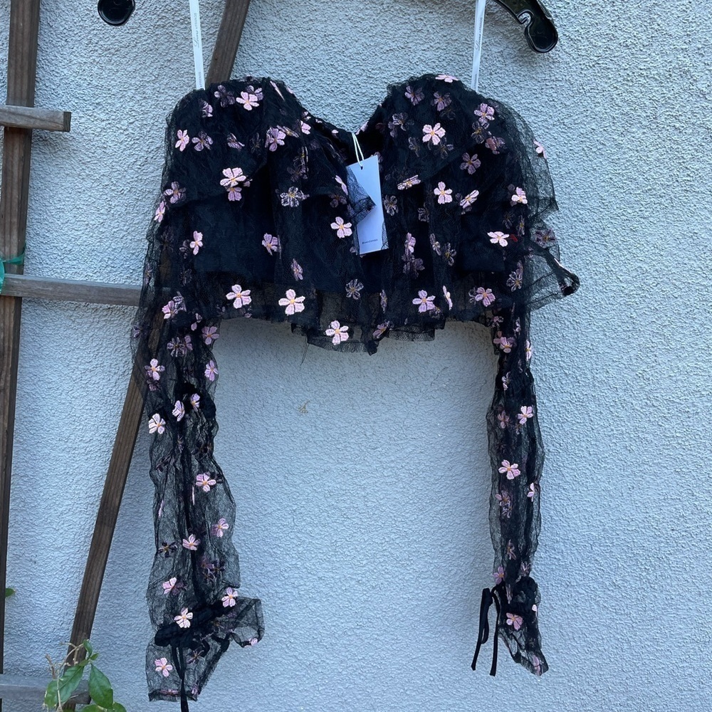 Lovers + Friends Juliana Floral Mesh Crop Top - Picture 10 of 12